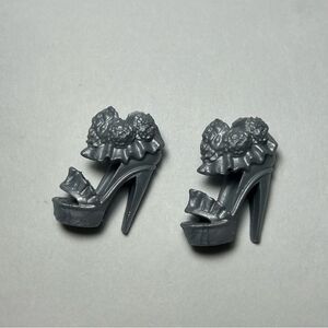 Rose Floral Ruffle Peek a Boo Platform Stiletto High Heels Genuine BARBIE Shoes